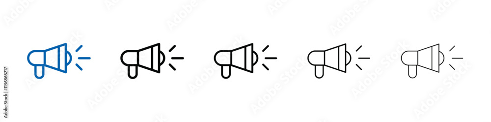 Aufkleber announce in loudspeaker icon Outline vector logo for web ui