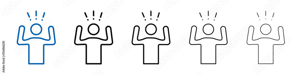 Poster anxiety icon outline vector logo for web ui