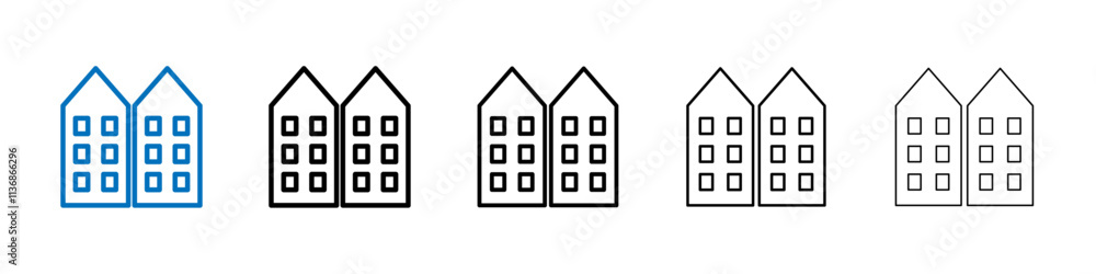 Poster Apartment icon Outline vector logo for web ui