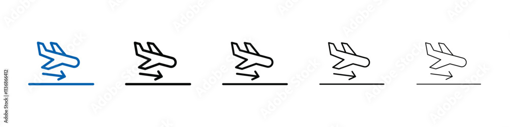 Poster arrivals plane icon outline vector logo for web ui