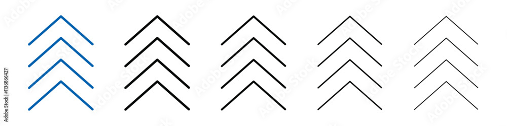 Aufkleber Arrow chevron icon Outline vector logo for web ui