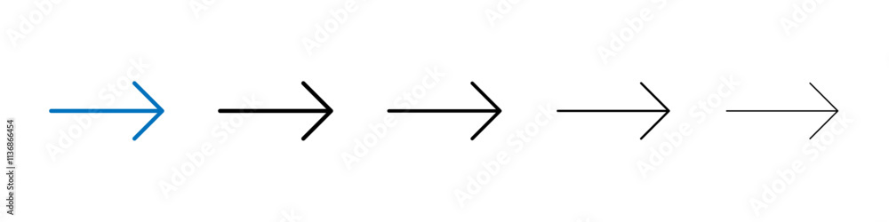 Poster Arrow Icon Outline vector logo for web ui