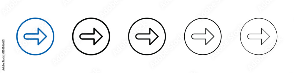 Aufkleber arrow icon outline vector logo for web ui