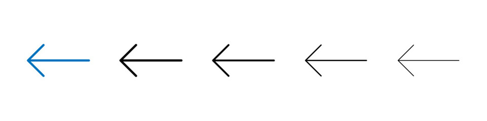 Arrow left icon Outline vector logo for web ui