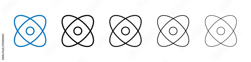Aufkleber Atom Icon Outline vector logo for web ui