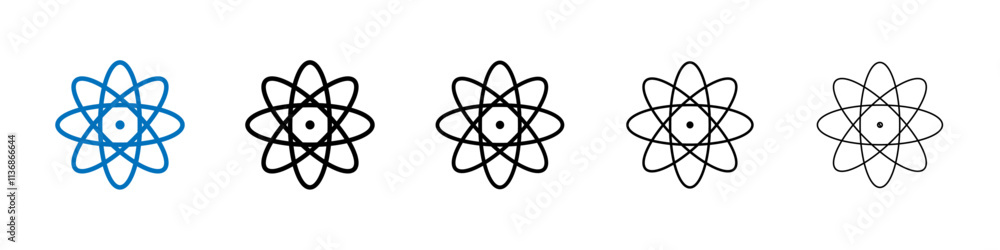 Aufkleber Atom icon Outline vector logo for web ui