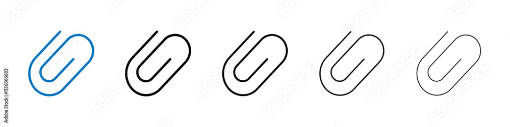 Poster Attachment clip icon Outline vector logo for web ui