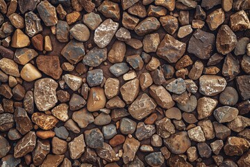  Brown pebble stone paving surface. Detailed photo textured background