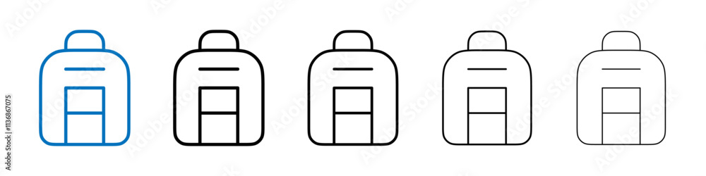 Poster backpack icon outline vector logo for web ui