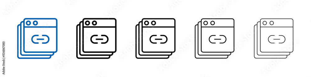 Poster Backlink icon Outline vector logo for web ui
