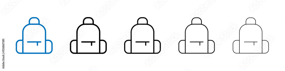 Poster Backpack icon Outline vector logo for web ui