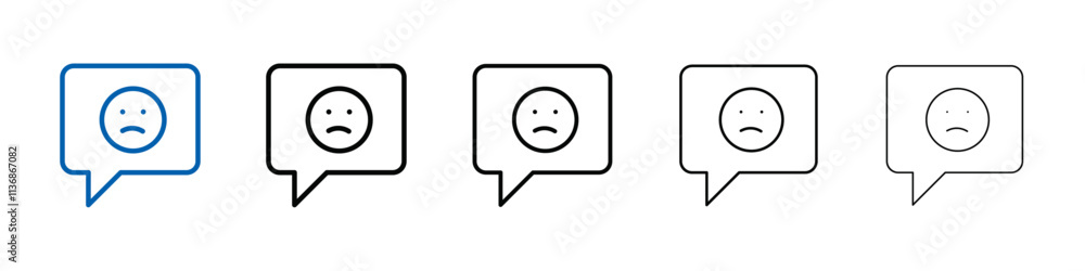Aufkleber bad feedback icon outline vector logo for web ui