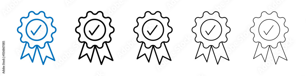 Poster Badge icon Outline vector logo for web ui