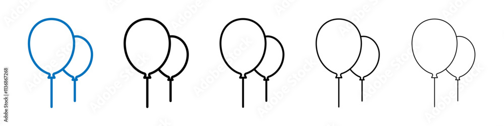 Aufkleber Balloons icon Outline vector logo for web ui