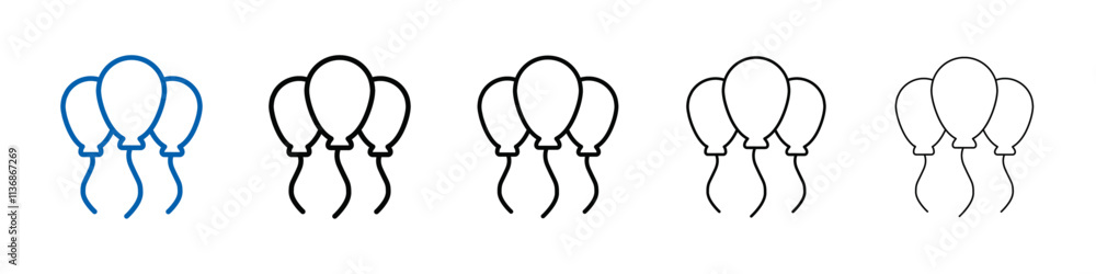 Poster balloon icon outline vector logo for web ui
