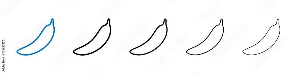 Poster Banana icon Outline vector logo for web ui