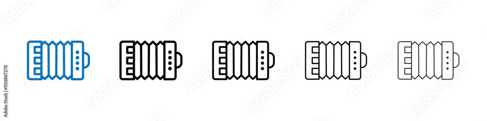 Aufkleber bandoneon instrument outline vector logo for web ui