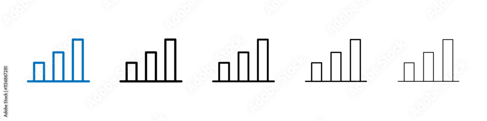 Poster bar chart icon outline vector logo for web ui
