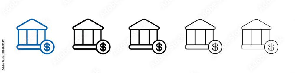 Poster bank icon outline vector logo for web ui