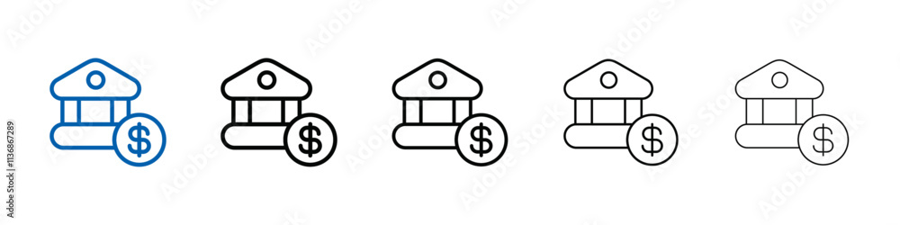Poster bank icon outline vector logo for web ui