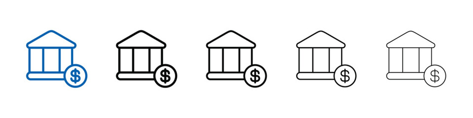 Bank icon Outline vector logo for web ui