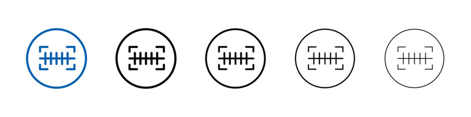 Bar code scanner icon Outline vector logo for web ui