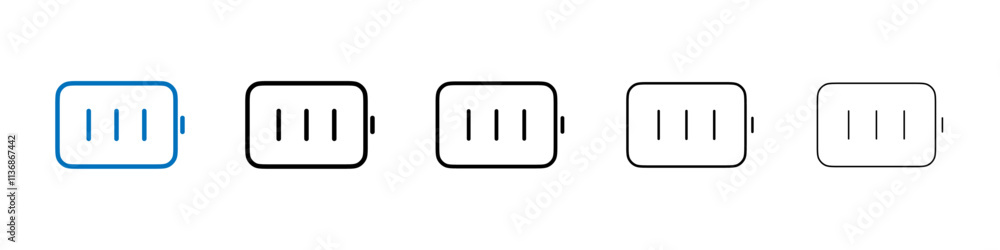 Poster Battery Icon Outline vector logo for web ui