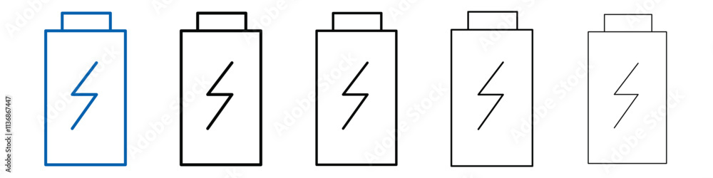 Poster battery icon Outline vector logo for web ui