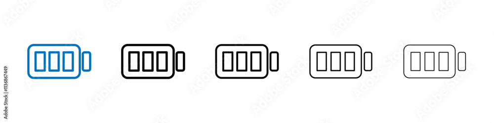 Aufkleber battery icon outline vector logo for web ui