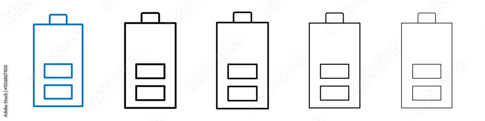 Aufkleber battery icon outline vector logo for web ui
