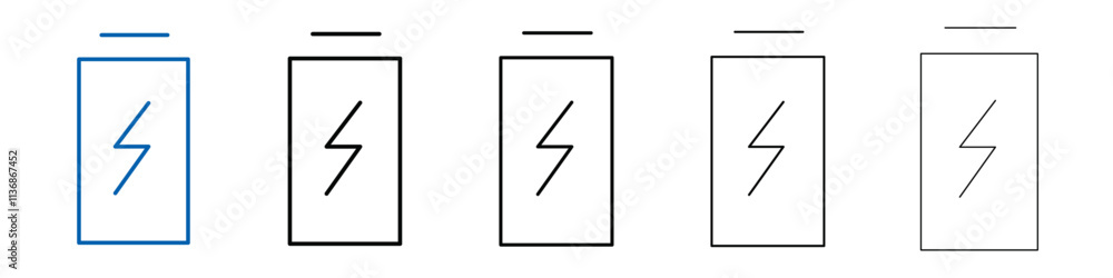Poster battery icon outline vector logo for web ui