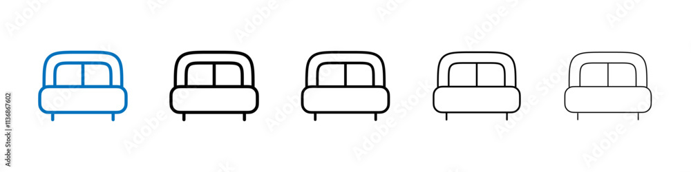 Aufkleber bed icon outline vector logo for web ui