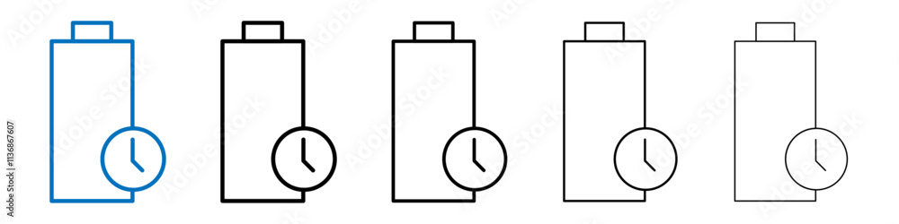 Poster battery life icon outline vector logo for web ui