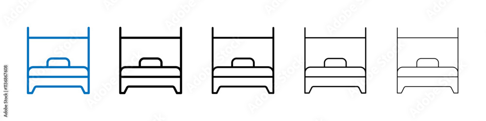 Aufkleber bed icon outline vector logo for web ui