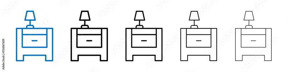 Poster Bedside table icon Outline vector logo for web ui