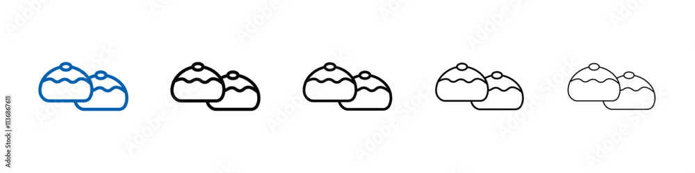 Poster belgian buns icon outline vector logo for web ui
