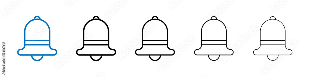 Aufkleber bell icon outline vector logo for web ui