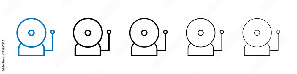 Poster bell school icon outline vector logo for web ui