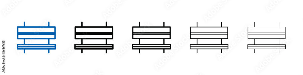 Poster Bench icon Outline vector logo for web ui