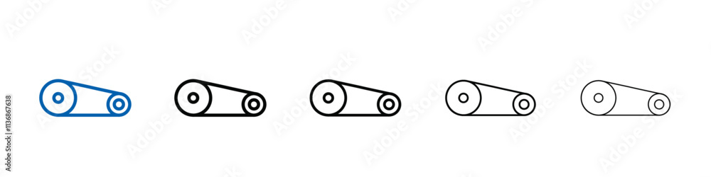 Poster belt drive icon outline vector logo for web ui