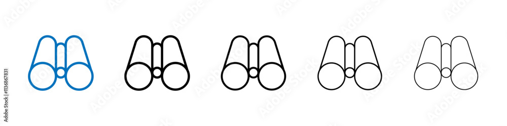 Poster Binoculars icon Outline vector logo for web ui