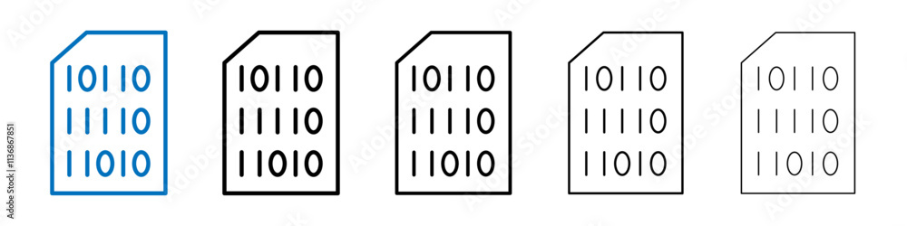 Poster Binary code icon Outline vector logo for web ui