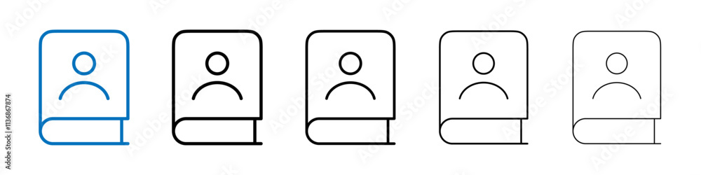 Poster biography icon outline vector logo for web ui