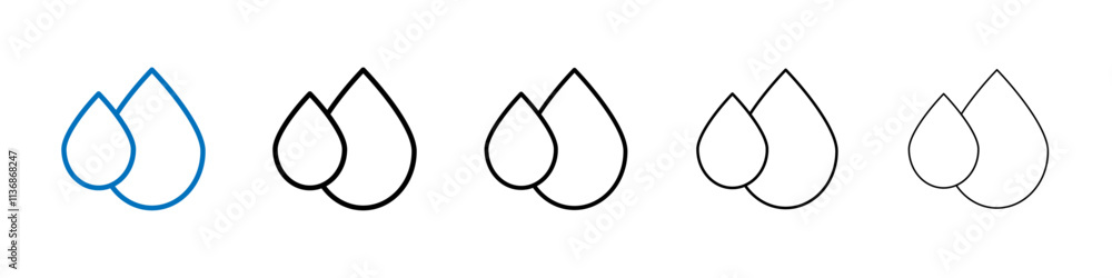 Poster blood drops icon outline vector logo for web ui