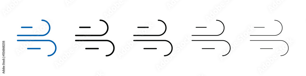 Poster Blowing wind icon Outline vector logo for web ui