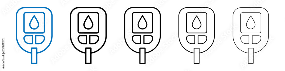 Aufkleber blood sugar test icon outline vector logo for web ui