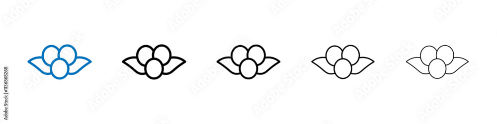 Poster blueberry icon outline vector logo for web ui