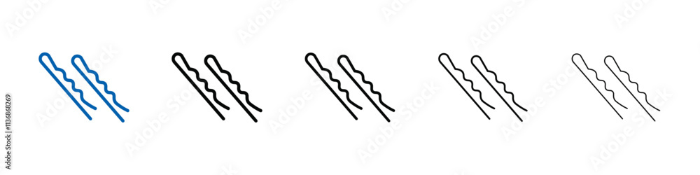 Poster bobby pins icon Outline vector logo for web ui
