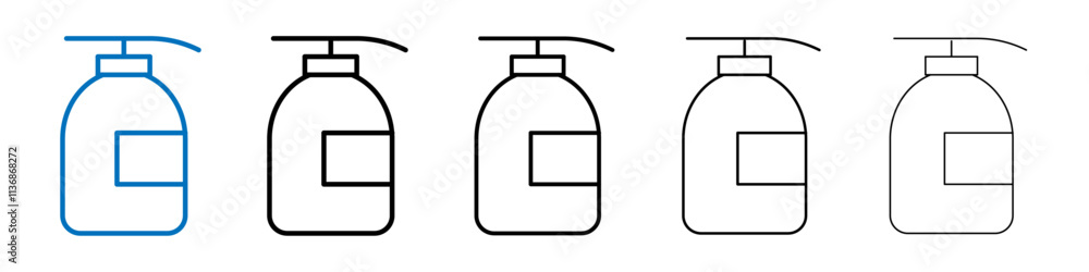 Poster Body Soap icon Outline vector logo for web ui