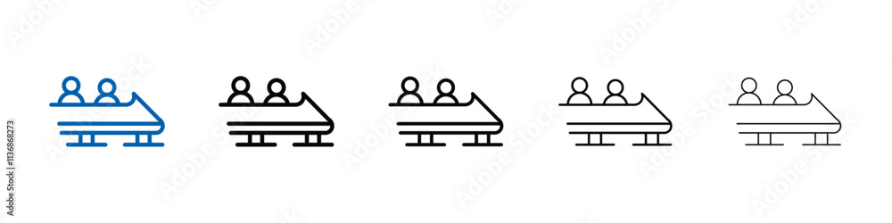 Poster bobsleigh icon outline vector logo for web ui